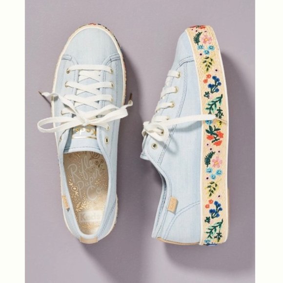 Keds Shoes - Anthro Keds Rifle Paper Floral Embroidery Shoes